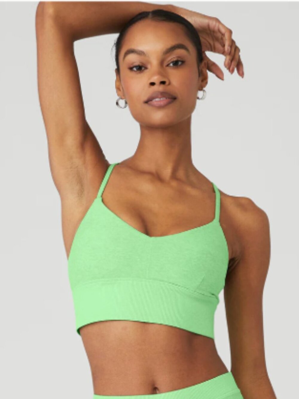 ALO Yoga Alosoft Lavish Bra - Ultramint Heather (Lime Green) - S